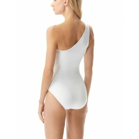 MICHAEL Kors One Shoulder Underwire One Piece Swimsuit - Iconic Solids. Size 6 - Picture 2 of 4
